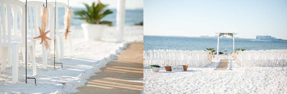 Beach wedding aisle decor