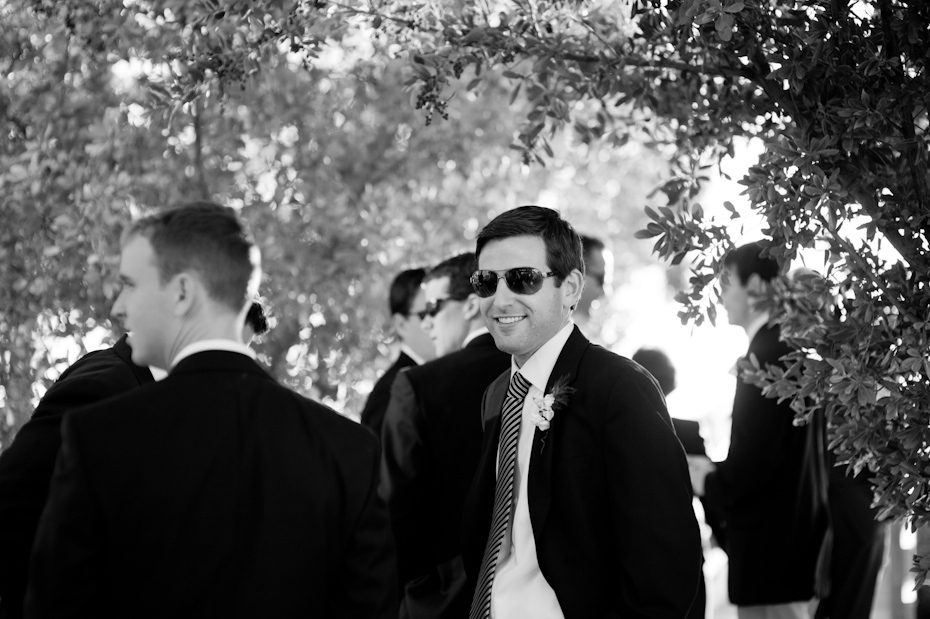 Groomsmen at beach wedding