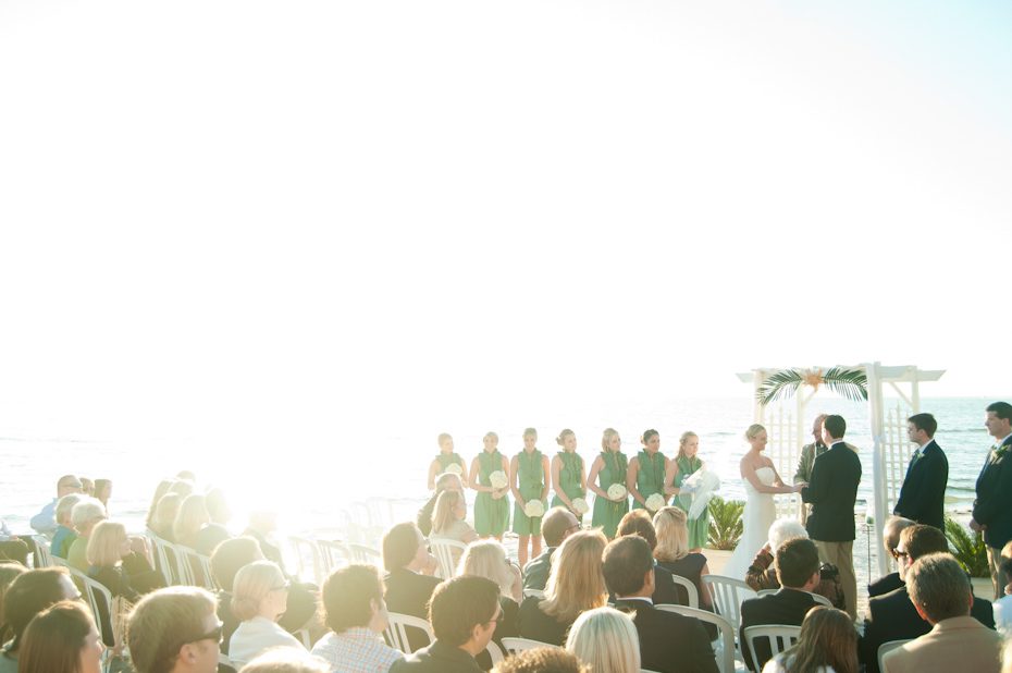 Pink shell resort wedding