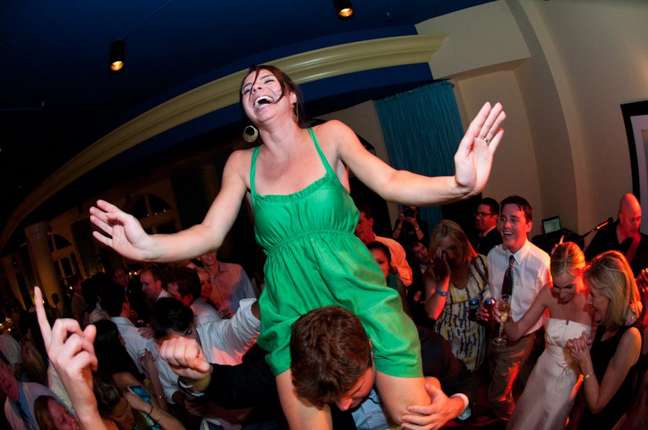 dance floor at pink shell resort wedding reception