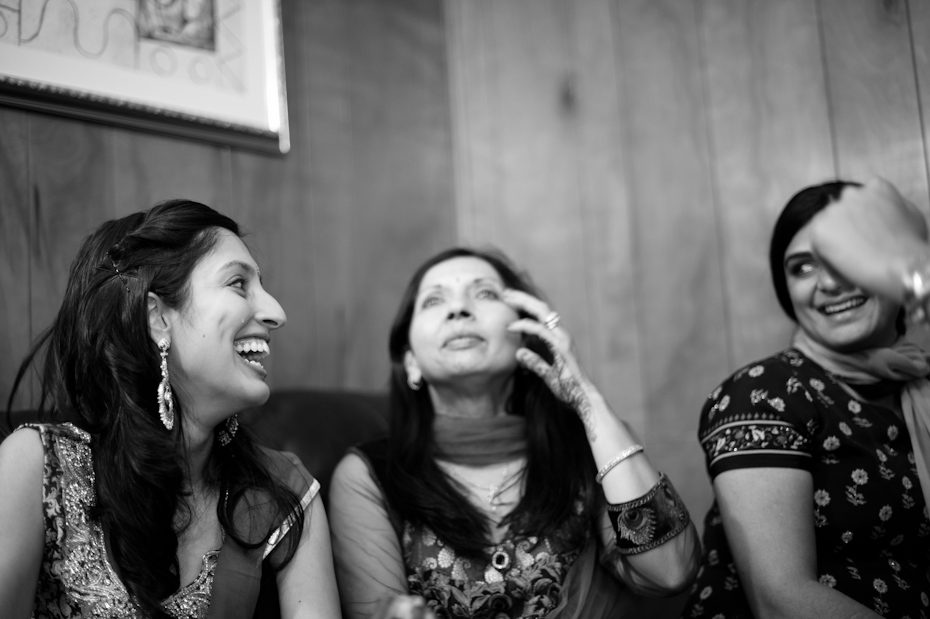 Bride and mother crying