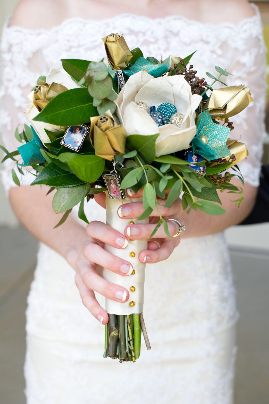 Wedding Bouquet with Origami Flowers